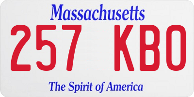 MA license plate 257KB0