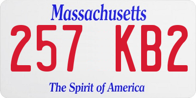 MA license plate 257KB2