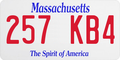 MA license plate 257KB4
