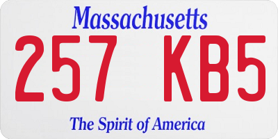 MA license plate 257KB5