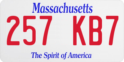 MA license plate 257KB7