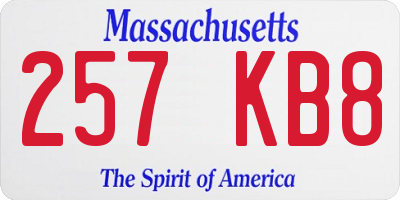 MA license plate 257KB8