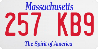 MA license plate 257KB9