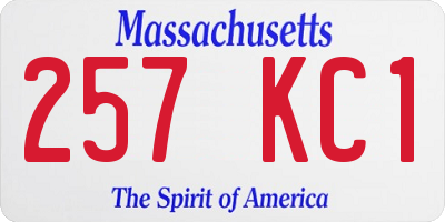 MA license plate 257KC1