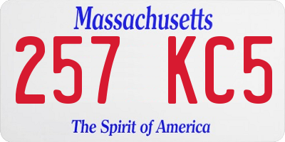 MA license plate 257KC5