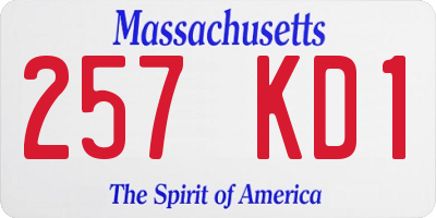 MA license plate 257KD1