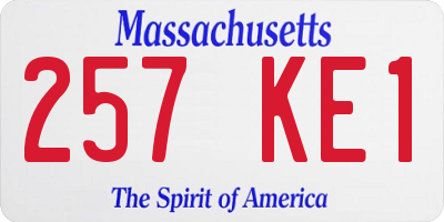 MA license plate 257KE1