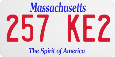 MA license plate 257KE2