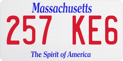 MA license plate 257KE6