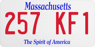 MA license plate 257KF1