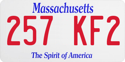 MA license plate 257KF2