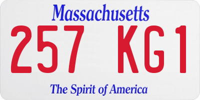 MA license plate 257KG1