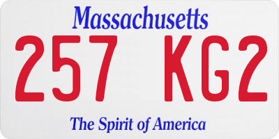 MA license plate 257KG2