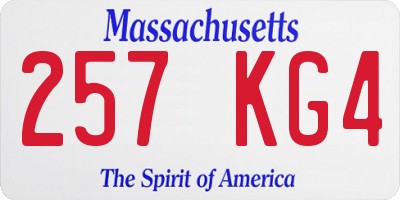 MA license plate 257KG4