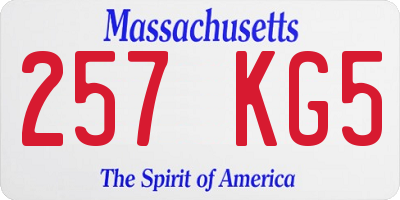 MA license plate 257KG5
