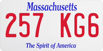 MA license plate 257KG6