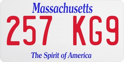 MA license plate 257KG9