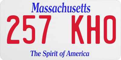 MA license plate 257KH0