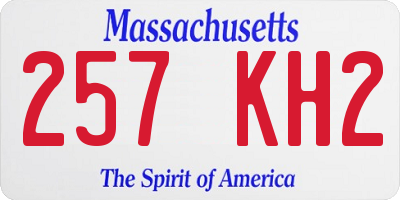 MA license plate 257KH2