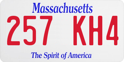 MA license plate 257KH4
