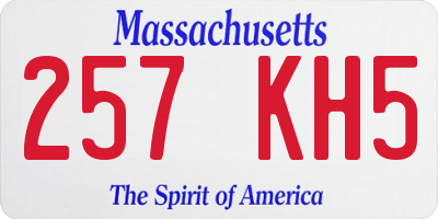 MA license plate 257KH5