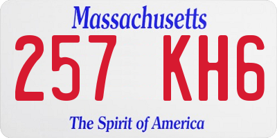 MA license plate 257KH6