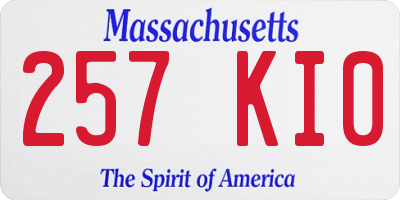 MA license plate 257KI0