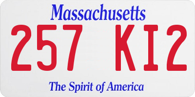 MA license plate 257KI2