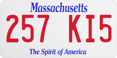 MA license plate 257KI5