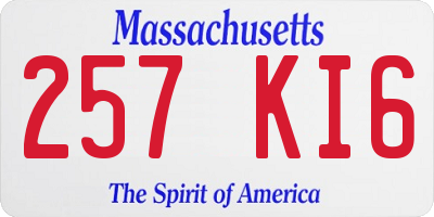 MA license plate 257KI6