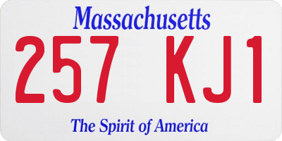 MA license plate 257KJ1