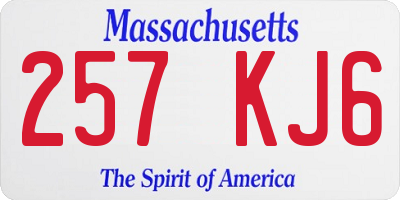 MA license plate 257KJ6