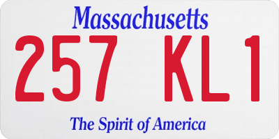 MA license plate 257KL1