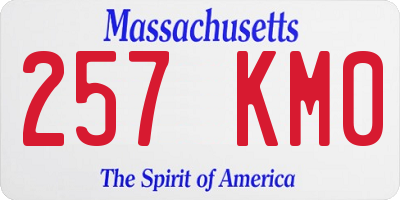 MA license plate 257KM0