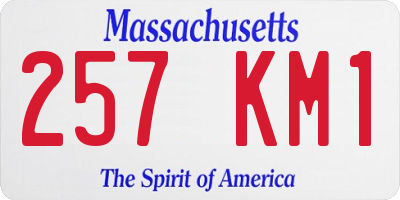 MA license plate 257KM1