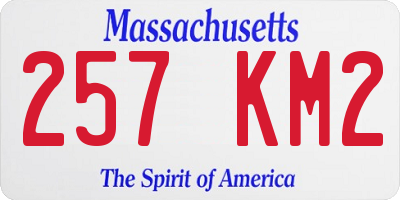 MA license plate 257KM2