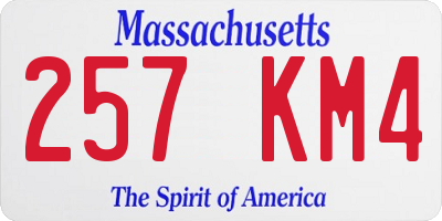 MA license plate 257KM4