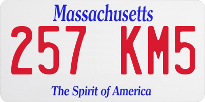 MA license plate 257KM5