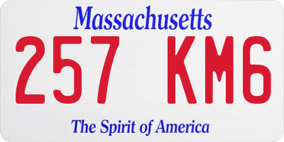 MA license plate 257KM6