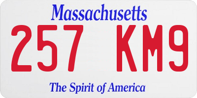 MA license plate 257KM9