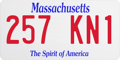 MA license plate 257KN1