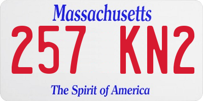 MA license plate 257KN2