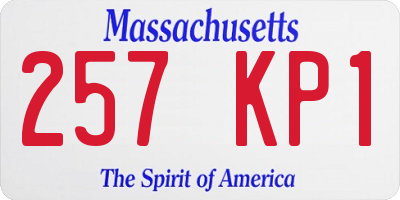 MA license plate 257KP1