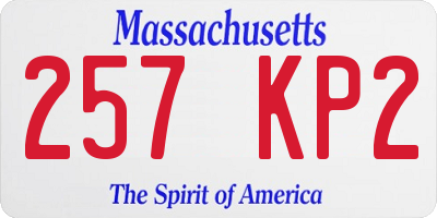 MA license plate 257KP2