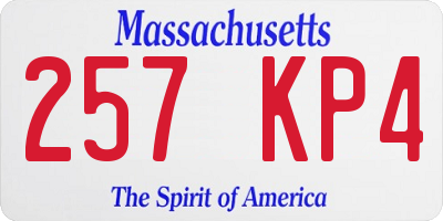 MA license plate 257KP4