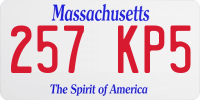 MA license plate 257KP5