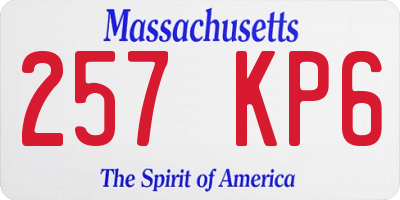 MA license plate 257KP6