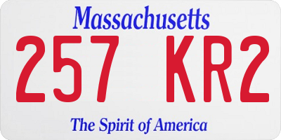 MA license plate 257KR2