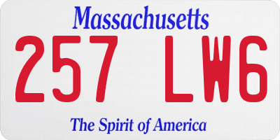 MA license plate 257LW6