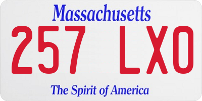 MA license plate 257LX0